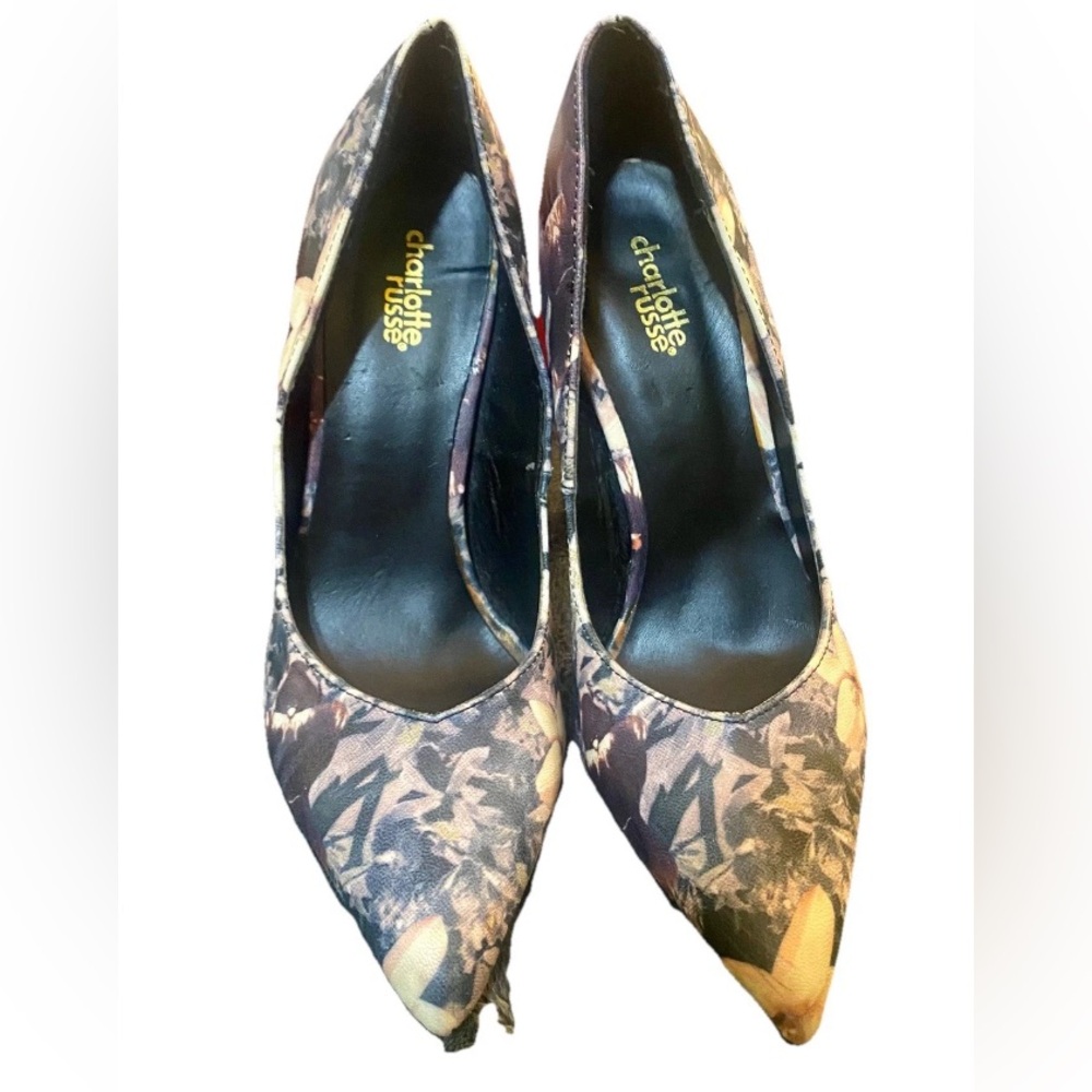Charlotte Russe Vintage Floral Pointed Toe Stiletto Heels Formal Pumps Size 8